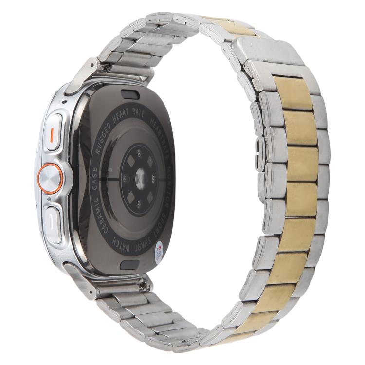 For Samsung Galaxy Watch Ultra 47mm / Ultra 2025 Three-beads Magnetic Steel Watch Band