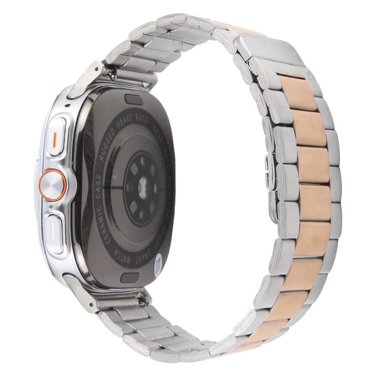 For Samsung Galaxy Watch Ultra 47mm / Ultra 2025 Three-beads Magnetic Steel Watch Band