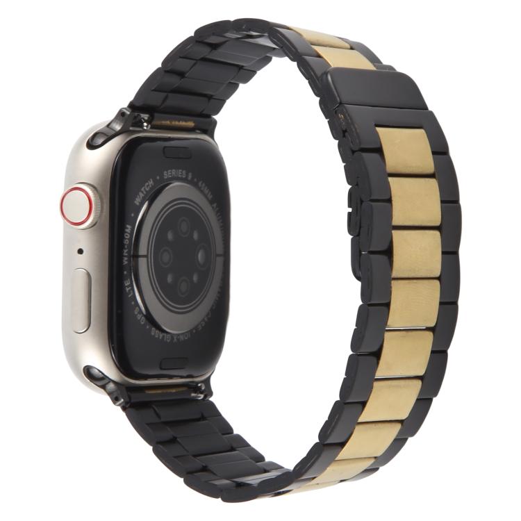 For Apple Watch 46mm / 49mm / 45mm / 44mm Three-beads Magnetic Steel Watch Band