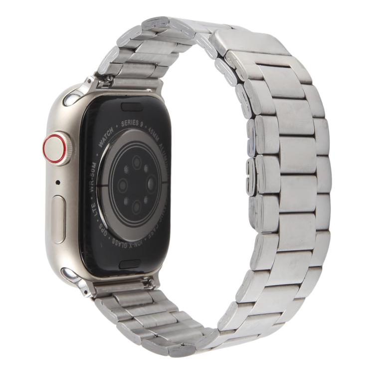 For Apple Watch 42mm / 41mm / 40mm / 38mm Three-beads Magnetic Steel Watch Band