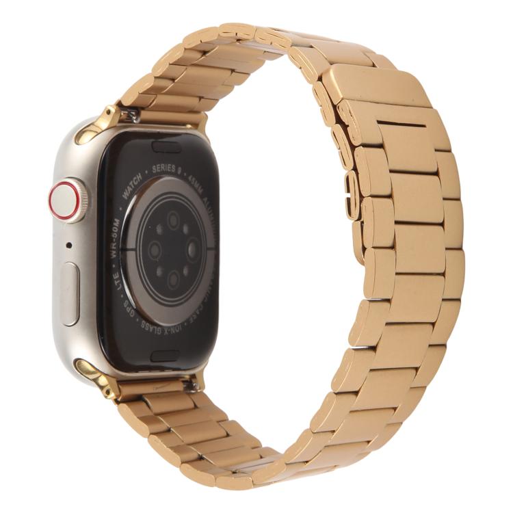 For Apple Watch 42mm / 41mm / 40mm / 38mm Three-beads Magnetic Steel Watch Band