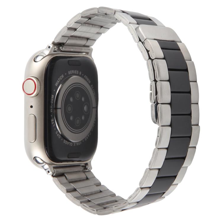 For Apple Watch 42mm / 41mm / 40mm / 38mm Three-beads Magnetic Steel Watch Band
