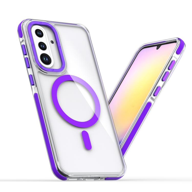 For Samsung Galaxy A36 5G Dual-Color Clear Acrylic Hybrid TPU MagSafe Phone Case
