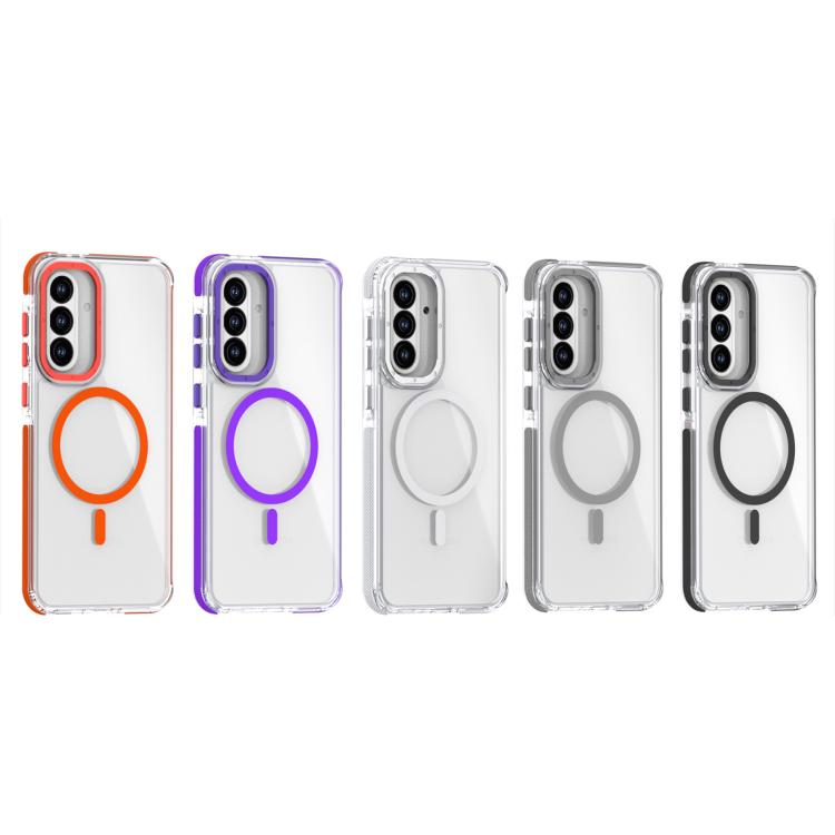 For Samsung Galaxy A56 5G Dual-Color Clear Acrylic Hybrid TPU MagSafe Phone Case