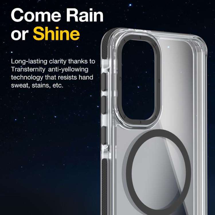 For Samsung Galaxy A56 5G Dual-Color Clear Acrylic Hybrid TPU MagSafe Phone Case