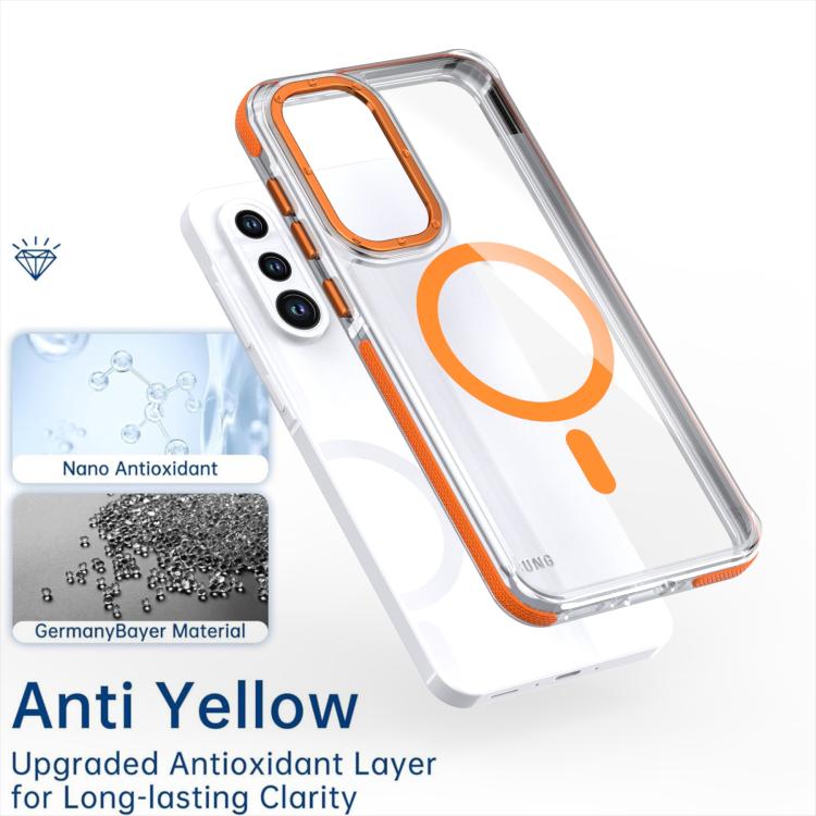 For Samsung Galaxy A36 5G Dual-Color Clear Acrylic Hybrid TPU MagSafe Phone Case