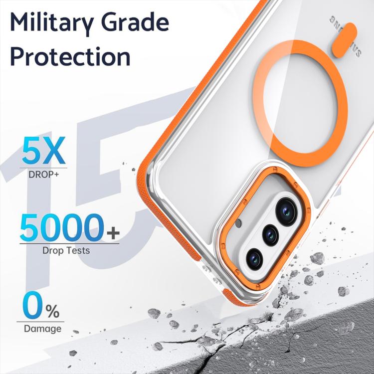 For Samsung Galaxy A36 5G Dual-Color Clear Acrylic Hybrid TPU MagSafe Phone Case