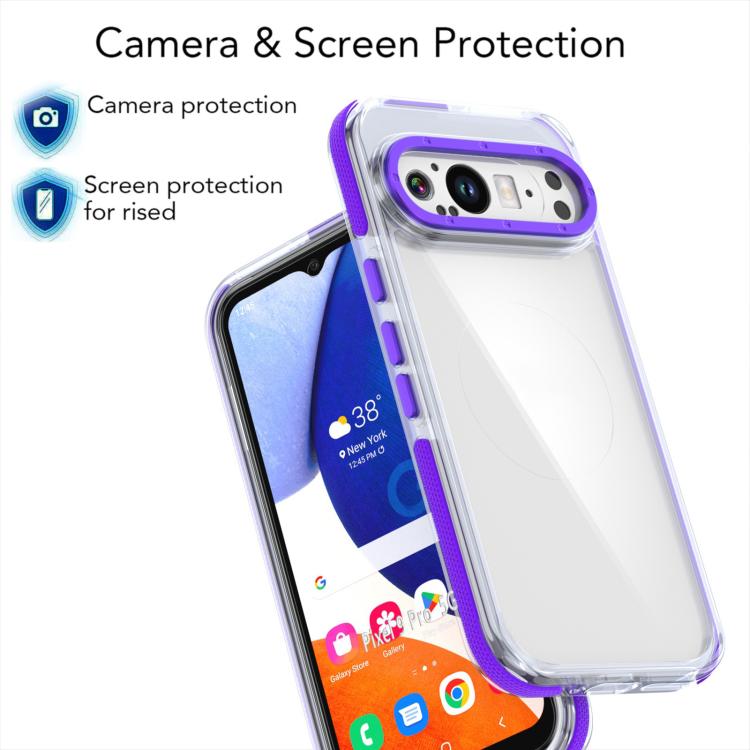 For Google Pixel 9 Pro XL Dual-Color Clear Acrylic Hybrid TPU MagSafe Phone Case