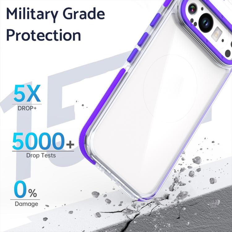For Google Pixel 9 Pro XL Dual-Color Clear Acrylic Hybrid TPU MagSafe Phone Case