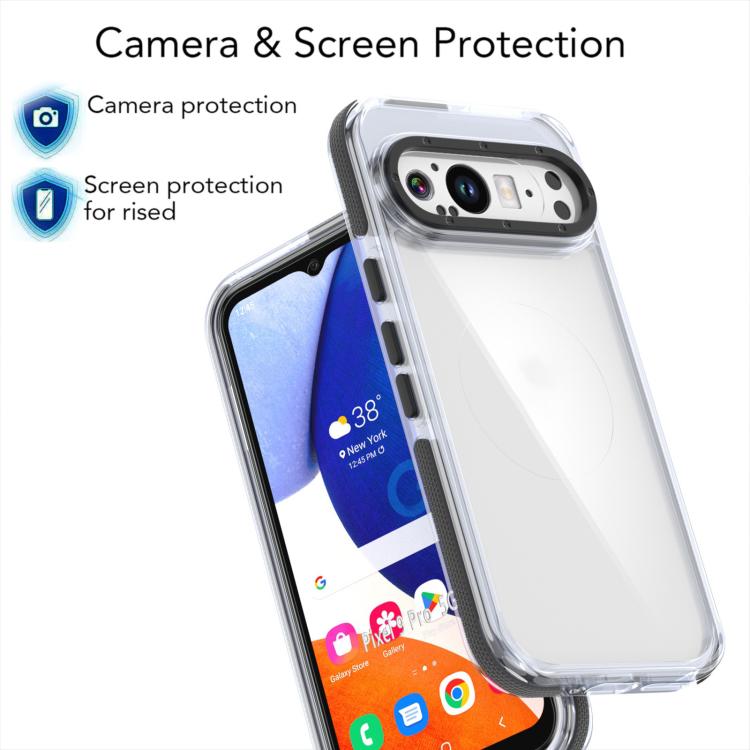 For Google Pixel 9 Pro XL Dual-Color Clear Acrylic Hybrid TPU MagSafe Phone Case