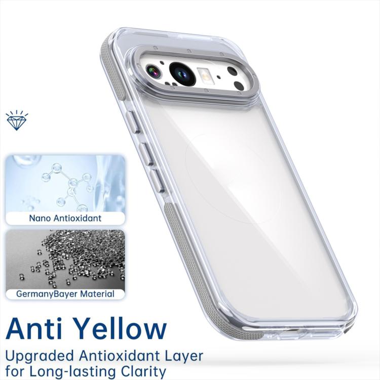 For Google Pixel 9 Pro XL Dual-Color Clear Acrylic Hybrid TPU MagSafe Phone Case