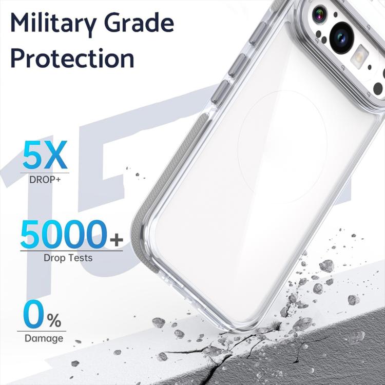 For Google Pixel 9 Pro XL Dual-Color Clear Acrylic Hybrid TPU MagSafe Phone Case
