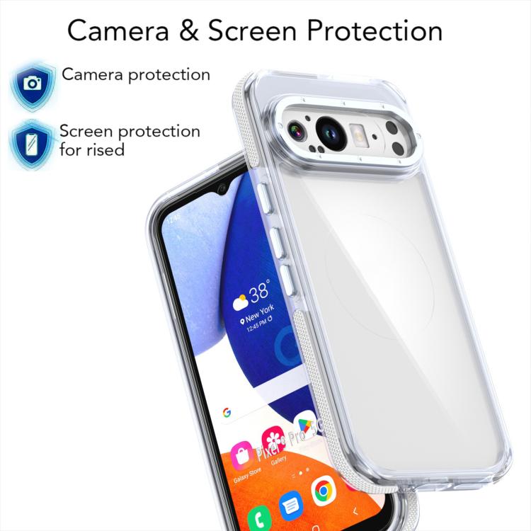 For Google Pixel 9 Pro XL Dual-Color Clear Acrylic Hybrid TPU MagSafe Phone Case