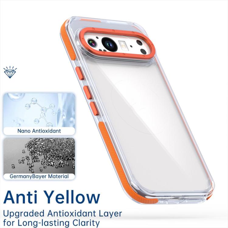 For Google Pixel 9 / 9 Pro Dual-Color Clear Acrylic Hybrid TPU MagSafe Phone Case