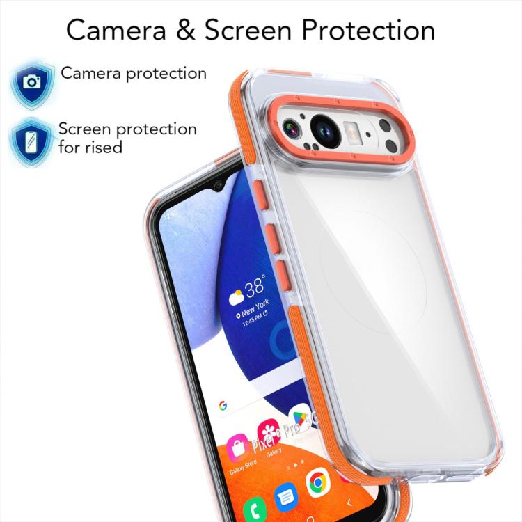 For Google Pixel 9 / 9 Pro Dual-Color Clear Acrylic Hybrid TPU MagSafe Phone Case