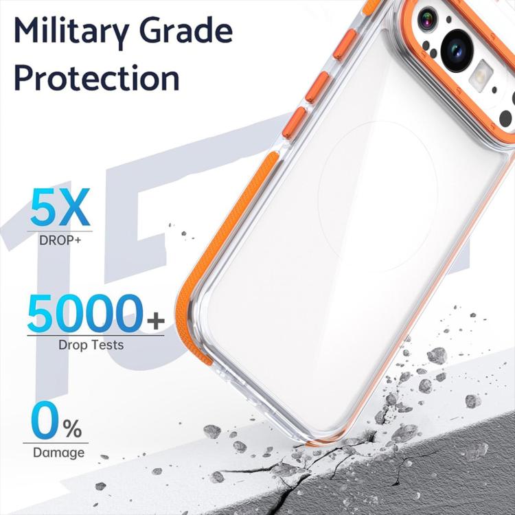For Google Pixel 9 / 9 Pro Dual-Color Clear Acrylic Hybrid TPU MagSafe Phone Case