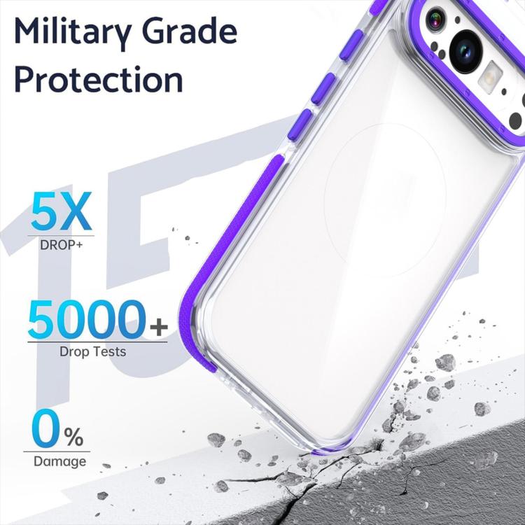 For Google Pixel 9 / 9 Pro Dual-Color Clear Acrylic Hybrid TPU MagSafe Phone Case