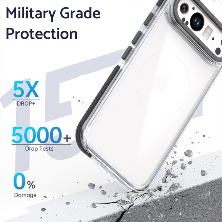 For Google Pixel 9 / 9 Pro Dual-Color Clear Acrylic Hybrid TPU MagSafe Phone Case