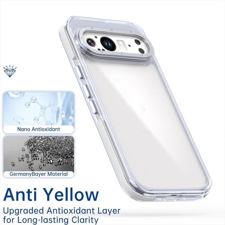 For Google Pixel 9 / 9 Pro Dual-Color Clear Acrylic Hybrid TPU MagSafe Phone Case