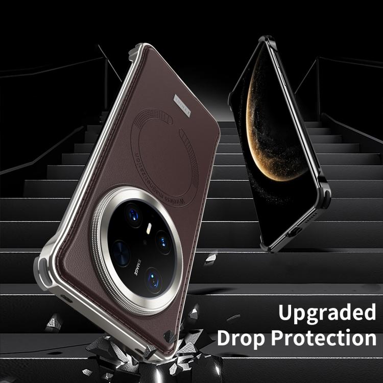 For Huawei Mate 60 Metal Frameless MagSafe Leather Phone Case