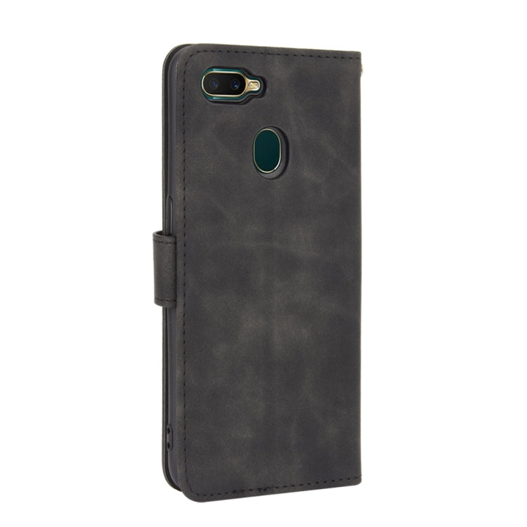 For OPPO A7(AX7) / A5s / AX5s / A12 Solid Color Skin Feel Magnetic Buckle Horizontal Flip Calf Texture PU Leather Case with Holder & Card Slots & Wallet