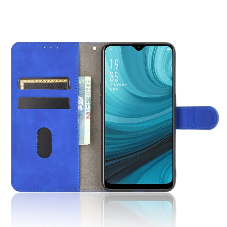 For OPPO A7(AX7) / A5s / AX5s / A12 Solid Color Skin Feel Magnetic Buckle Horizontal Flip Calf Texture PU Leather Case with Holder & Card Slots & Wallet