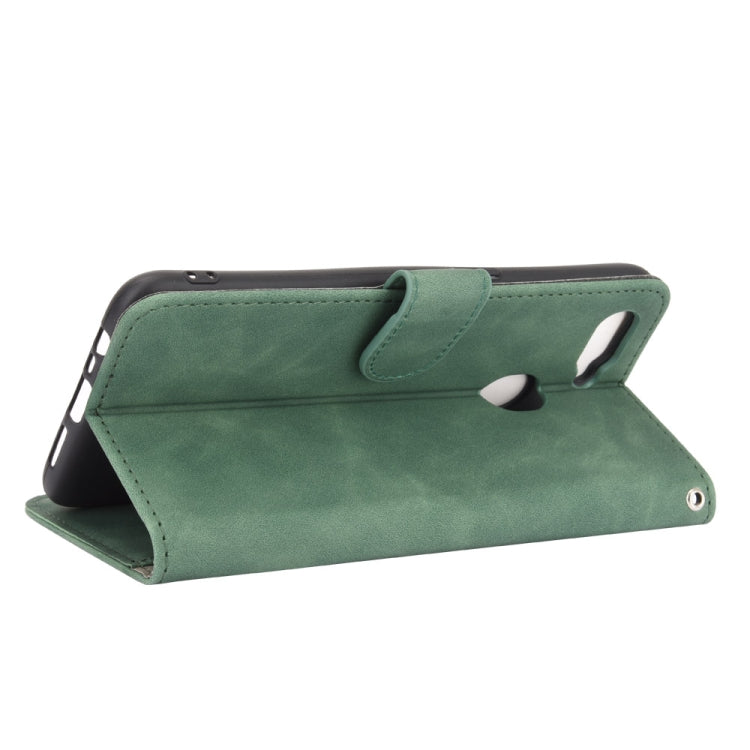 For OPPO A7(AX7) / A5s / AX5s / A12 Solid Color Skin Feel Magnetic Buckle Horizontal Flip Calf Texture PU Leather Case with Holder & Card Slots & Wallet