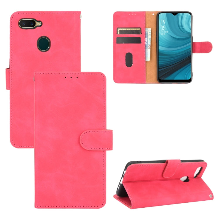 For OPPO A7(AX7) / A5s / AX5s / A12 Solid Color Skin Feel Magnetic Buckle Horizontal Flip Calf Texture PU Leather Case with Holder & Card Slots & Wallet