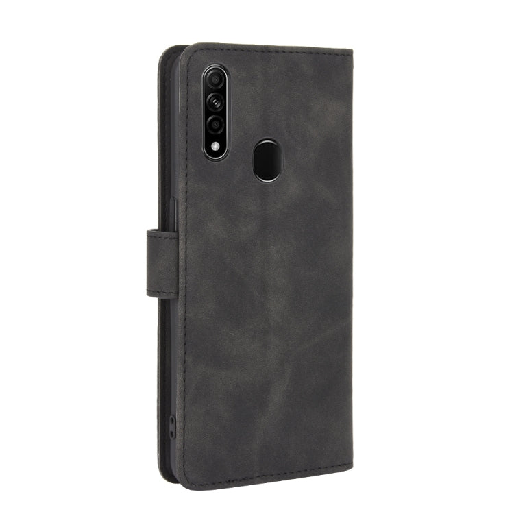 For OPPO A8 / A31 (2020) Solid Color Skin Feel Magnetic Buckle Horizontal Flip Calf Texture PU Leather Case with Holder & Card Slots & Wallet