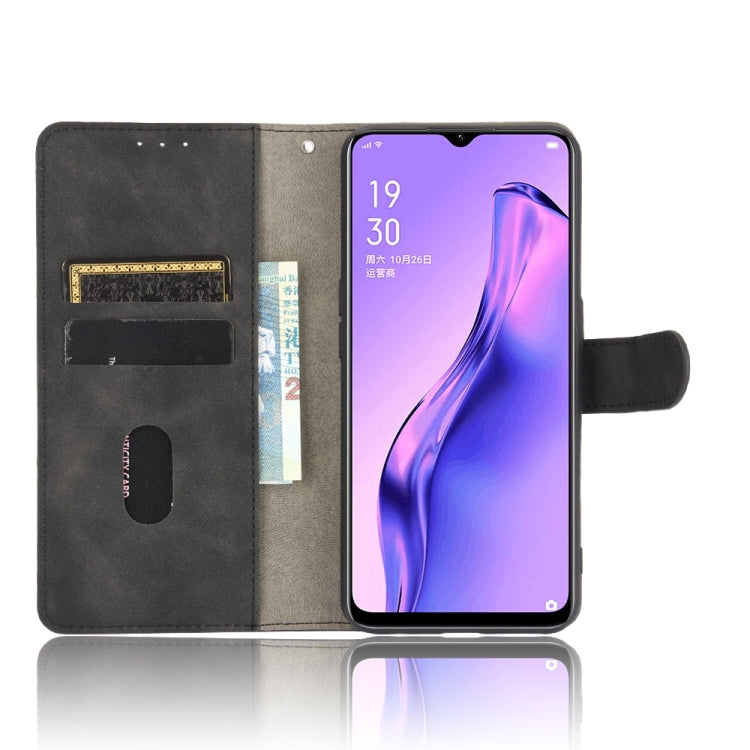 For OPPO A8 / A31 (2020) Solid Color Skin Feel Magnetic Buckle Horizontal Flip Calf Texture PU Leather Case with Holder & Card Slots & Wallet