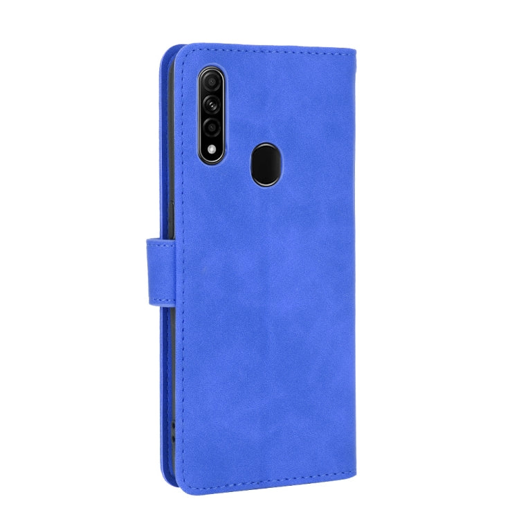 For OPPO A8 / A31 (2020) Solid Color Skin Feel Magnetic Buckle Horizontal Flip Calf Texture PU Leather Case with Holder & Card Slots & Wallet