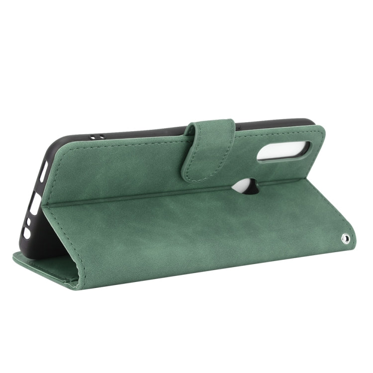 For OPPO A8 / A31 (2020) Solid Color Skin Feel Magnetic Buckle Horizontal Flip Calf Texture PU Leather Case with Holder & Card Slots & Wallet