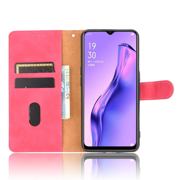 For OPPO A8 / A31 (2020) Solid Color Skin Feel Magnetic Buckle Horizontal Flip Calf Texture PU Leather Case with Holder & Card Slots & Wallet