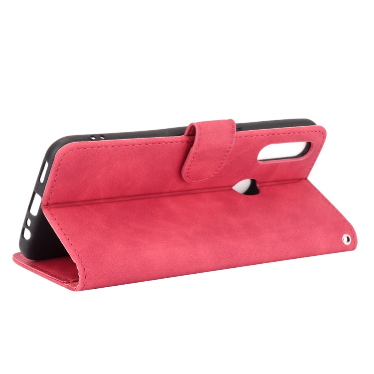 For OPPO A8 / A31 (2020) Solid Color Skin Feel Magnetic Buckle Horizontal Flip Calf Texture PU Leather Case with Holder & Card Slots & Wallet