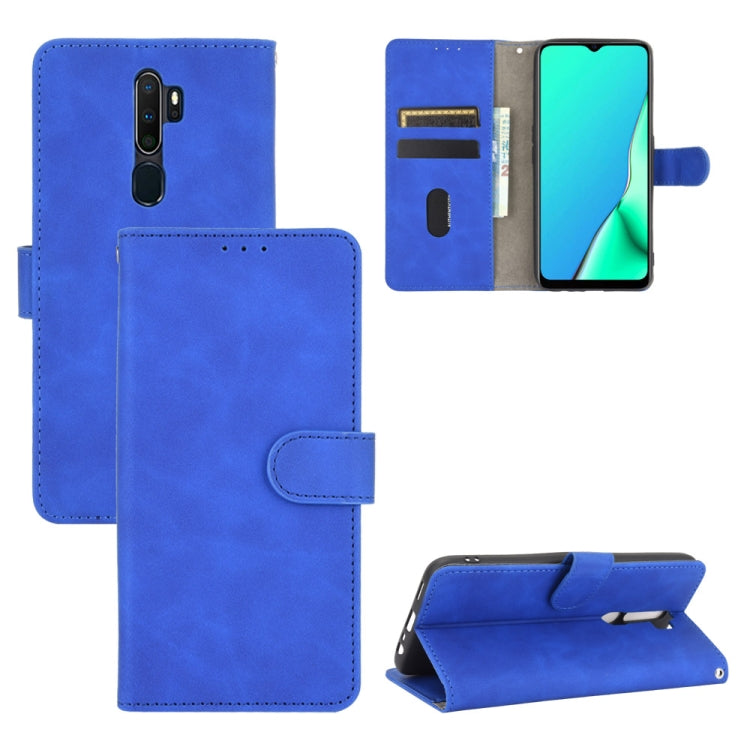 For OPPO A9 (2020) / A11 / A11X / A5 (2020) Solid Color Skin Feel Magnetic Buckle Horizontal Flip Calf Texture PU Leather Case with Holder & Card Slots & Wallet