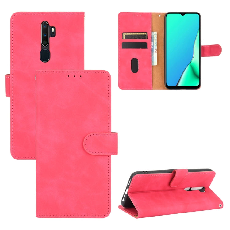 For OPPO A9 (2020) / A11 / A11X / A5 (2020) Solid Color Skin Feel Magnetic Buckle Horizontal Flip Calf Texture PU Leather Case with Holder & Card Slots & Wallet