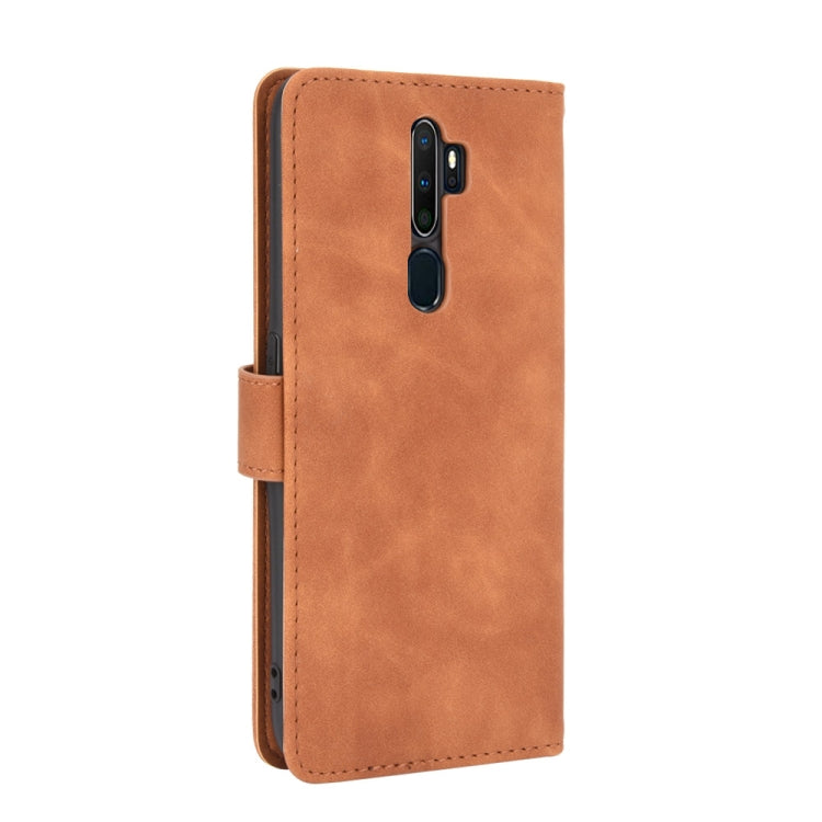 For OPPO A9 (2020) / A11 / A11X / A5 (2020) Solid Color Skin Feel Magnetic Buckle Horizontal Flip Calf Texture PU Leather Case with Holder & Card Slots & Wallet