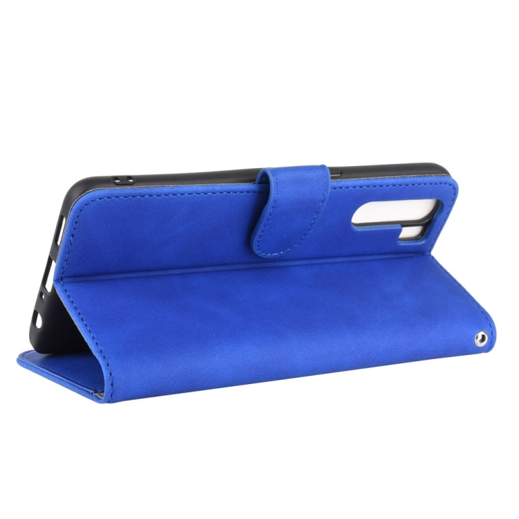 For OPPO A91 / F15 / Reno3(Southeast Asia Version) Solid Color Skin Feel Magnetic Buckle Horizontal Flip Calf Texture PU Leather Case with Holder & Card Slots & Wallet