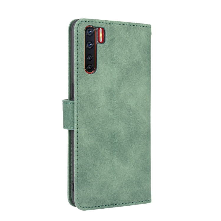For OPPO A91 / F15 / Reno3(Southeast Asia Version) Solid Color Skin Feel Magnetic Buckle Horizontal Flip Calf Texture PU Leather Case with Holder & Card Slots & Wallet