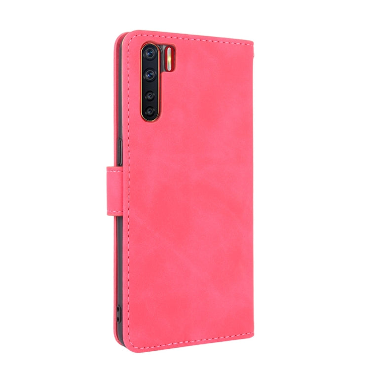 For OPPO A91 / F15 / Reno3(Southeast Asia Version) Solid Color Skin Feel Magnetic Buckle Horizontal Flip Calf Texture PU Leather Case with Holder & Card Slots & Wallet