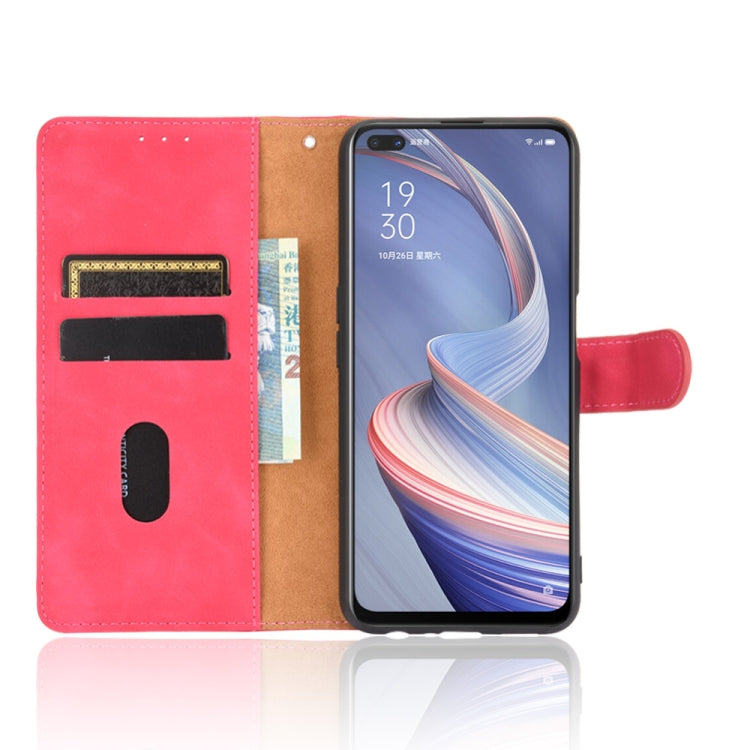 For OPPO A92s Solid Color Skin Feel Magnetic Buckle Horizontal Flip Calf Texture PU Leather Case with Holder & Card Slots & Wallet