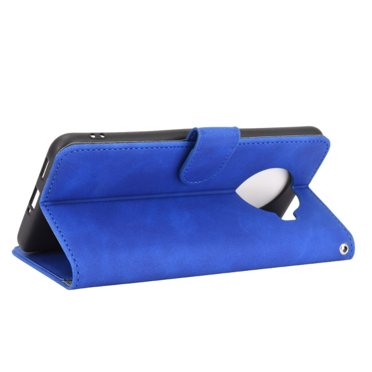 For OPPO Ace2 Solid Color Skin Feel Magnetic Buckle Horizontal Flip Calf Texture PU Leather Case with Holder & Card Slots & Wallet