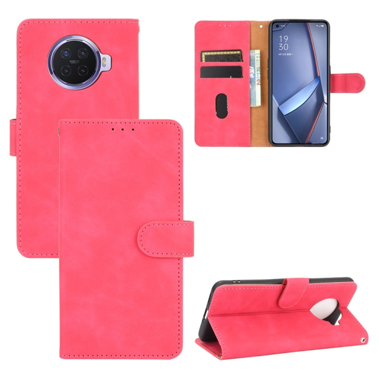 For OPPO Ace2 Solid Color Skin Feel Magnetic Buckle Horizontal Flip Calf Texture PU Leather Case with Holder & Card Slots & Wallet