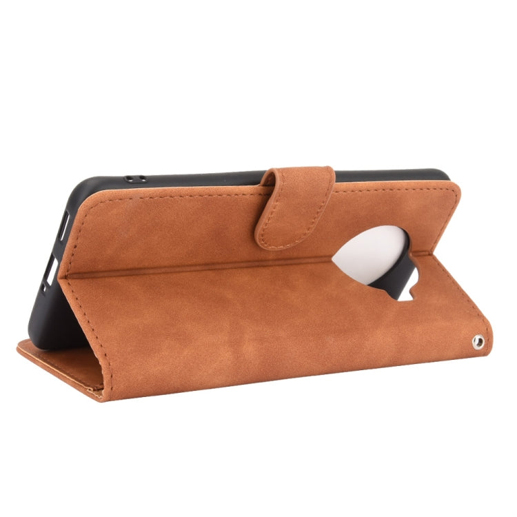 For OPPO Ace2 Solid Color Skin Feel Magnetic Buckle Horizontal Flip Calf Texture PU Leather Case with Holder & Card Slots & Wallet