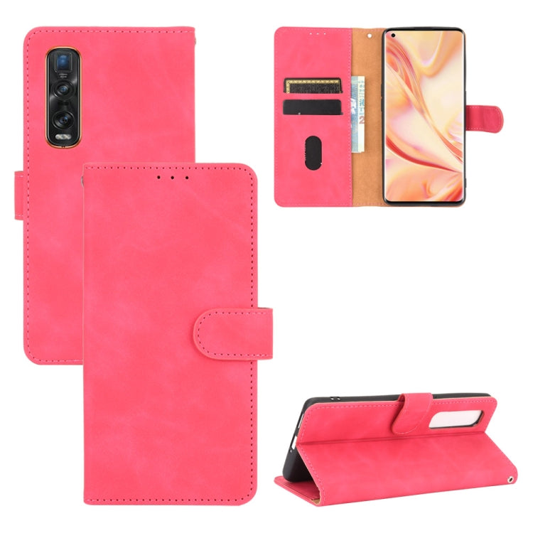 For OPPO Find X2 Pro Solid Color Skin Feel Magnetic Buckle Horizontal Flip Calf Texture PU Leather Case with Holder & Card Slots & Wallet