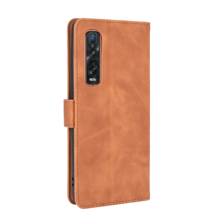 For OPPO Find X2 Pro Solid Color Skin Feel Magnetic Buckle Horizontal Flip Calf Texture PU Leather Case with Holder & Card Slots & Wallet