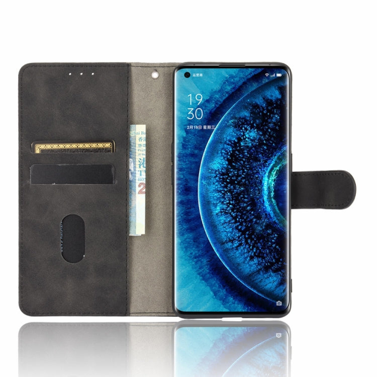 For OPPO Find X2 Solid Color Skin Feel Magnetic Buckle Horizontal Flip Calf Texture PU Leather Case with Holder & Card Slots & Wallet