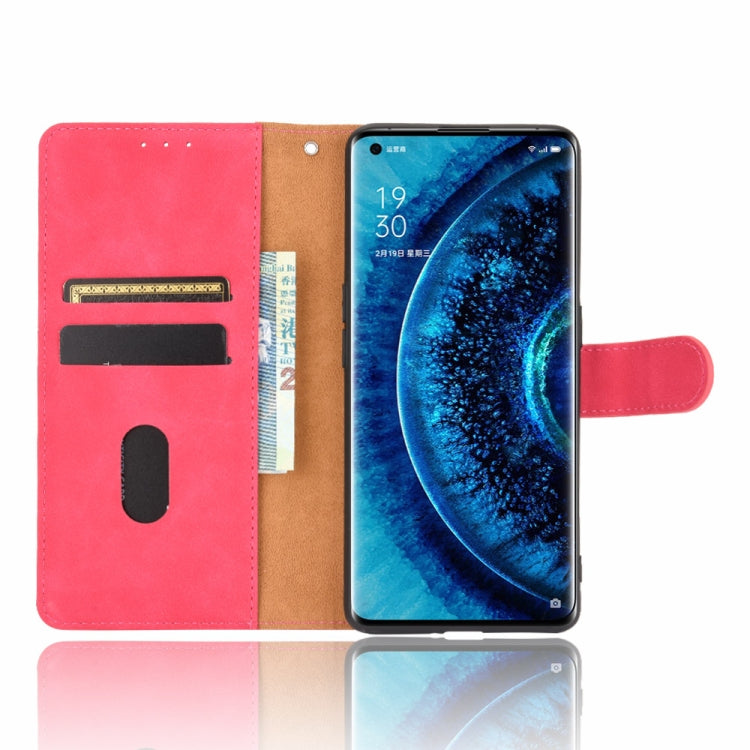 For OPPO Find X2 Solid Color Skin Feel Magnetic Buckle Horizontal Flip Calf Texture PU Leather Case with Holder & Card Slots & Wallet