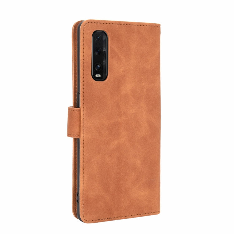 For OPPO Find X2 Solid Color Skin Feel Magnetic Buckle Horizontal Flip Calf Texture PU Leather Case with Holder & Card Slots & Wallet
