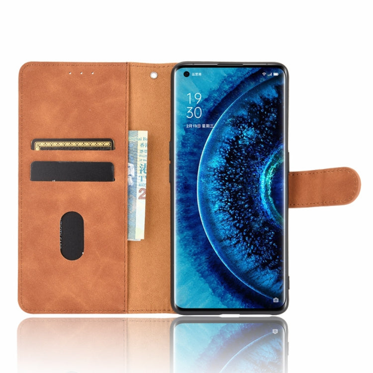 For OPPO Find X2 Solid Color Skin Feel Magnetic Buckle Horizontal Flip Calf Texture PU Leather Case with Holder & Card Slots & Wallet